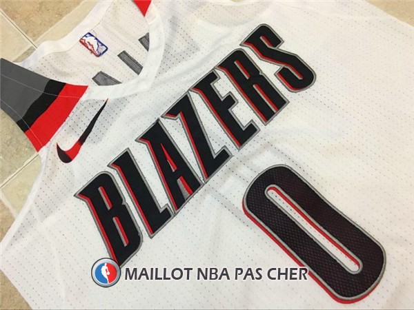 Maillot Authentique Portland Trail Blazers Lillard 2017-18 0 Blanc